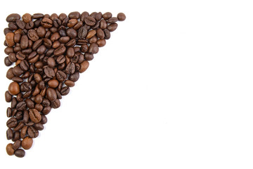 coffee beans on white highlighted background
