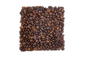 coffee beans on white highlighted background