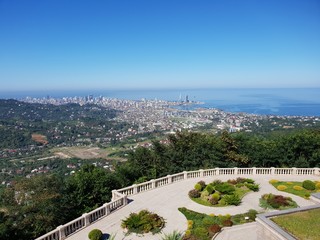 Naklejka premium Landscape view of daytime Batumi from mount Sameba Gora Sameba Georgia