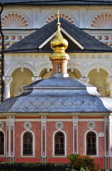 Architecture of Trinity Sergius Lavra, Sergiyev Posad, Russia. Color photo.