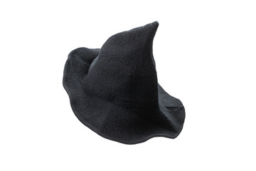 Witch wool hat isolated on white background.