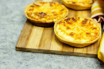 mini cheese pie or quiche o tart