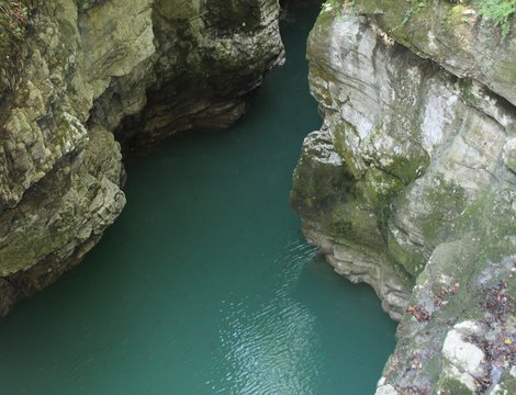 rocks and descent landscapes of the Machakhela mountain gorge near Batumi Georgia tourism