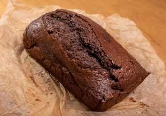 brownie isolated on baking paper