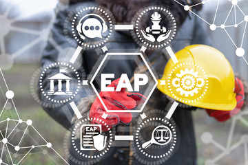 EAP Employee Assistance Program Industry Worker Support Care Concept.