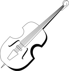 Obraz premium Illustration vector of double-bass or cello for international day of jazz