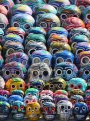 Colorful Mexican day of the dead skulls -  calaveritas