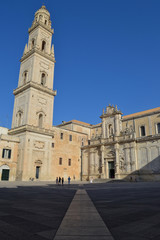 Fototapeta na wymiar Lecce Cathedral courtyard, day view, Lecce, Puglia, Italy