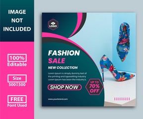 Fashion sale for social media post ads template