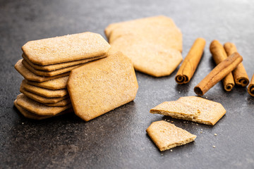 Sweet cinnamon biscuits.