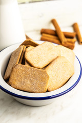 Sweet cinnamon biscuits.