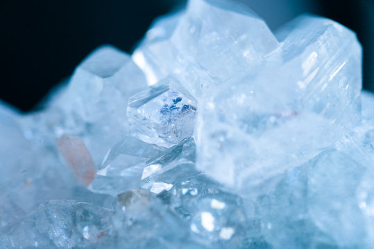 macro detail of an apophyllite mineral crystal stone