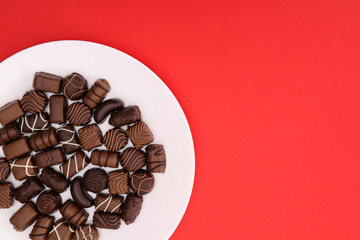 Delicious chocolates different shapes and taste