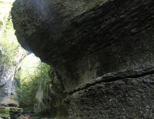 rocks and descent landscapes of the Machakhela mountain gorge near Batumi Georgia tourism