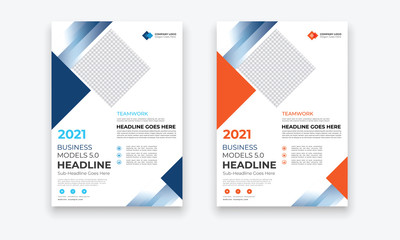 Business Conference brochure flyer design layout template in A4 size, with nice background, vector eps