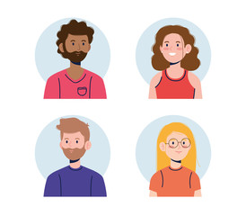 set of fashion girls and boys user