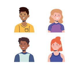 set of nice girls and boys avatar