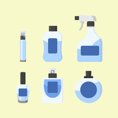 set product bottle collection vector