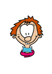 Cartoon character with mouth guard smiling