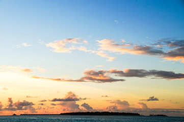 The beautiful sunset in the Maldives, Ari Atoll
