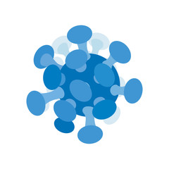 Coronavirus Covid-19 handwritten design blue icon logo label