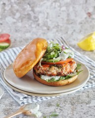 Greek Salmon Burger