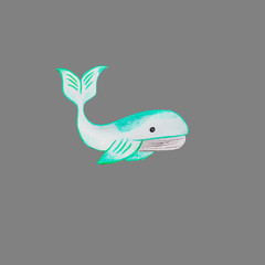 blue whale, a girl lives in the seas and oceans, big fish