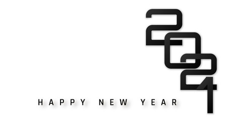 Happy New Year 2021 cover. Template of business design card, banner on white bakground. Vector illustration