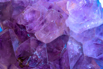 Macro detail of an amethyst mineral stone