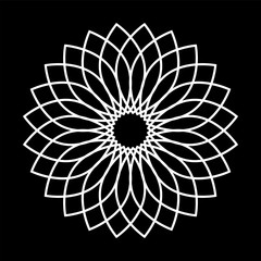 Circle lacy pattern. Abstract geometric design element.