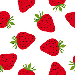 Strawberry seamless patterns, colorful and with fruit. Vector background for decoration and wrapping paper.