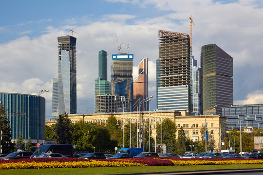 View Of The Moscow City From Kutuzovsky Prospekt