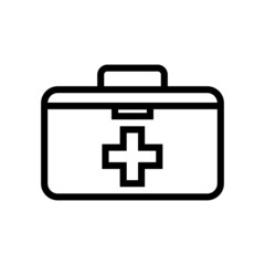 medical kit icon vector in lineart style on white background