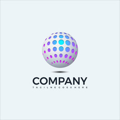 abstract sphere logo design template. global icon. for business, consulting, technology, science, etc 