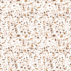 Terrazzo geometric seamless pattern. Stone particles endless texture. Perfect for fabric, textile, packaging and wrapping paper, wallpaper, background, flooring. Illustration on white background
