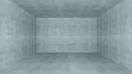 Empty room with concrete wall space 3D rendering