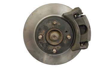Disc brake mechanism of the car. Isolate on a white background.