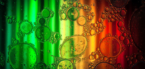 colorful patterns of oil in water