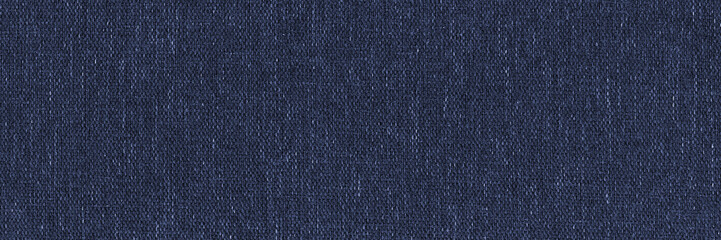 Dark blue denim background, detailed and high resolution fabric texture. Wide and long textile...