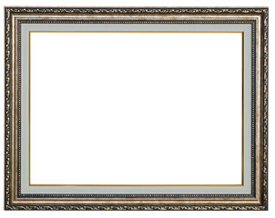 Brown photo frame. Isolated object on a white background