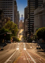 Foto op Canvas San Francisco, Ca. seen from on top of the hill of California St. durning the coronavirus shelter in place orders with the city looking empty © Larry D Crain