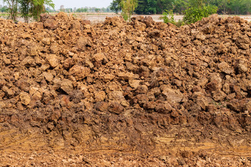 Lateritic soil was dug up as a barrier.