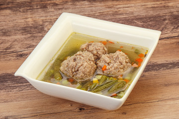 Soup with vegetables and meat balls