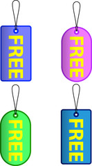 Obraz na płótnie Canvas set of colorful free sale tags. Vector illustration
