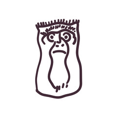 monkey cartoon line style icon vector design