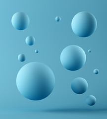 3D illustration geometric spheres balls. Abstract background. Mockup. Podium template for product presentation.