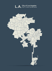 los angeles, L.A. city map. los angeles city, california vector map.