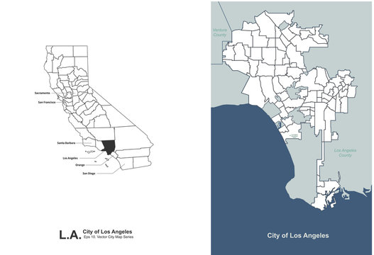 los angeles, L.A. city map. los angeles city, california vector map.