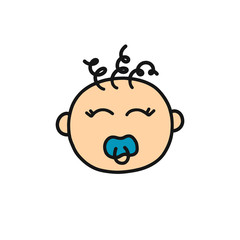 baby doodle icon, vector illustration