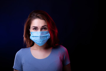 Beauty Woman in Medical Mask